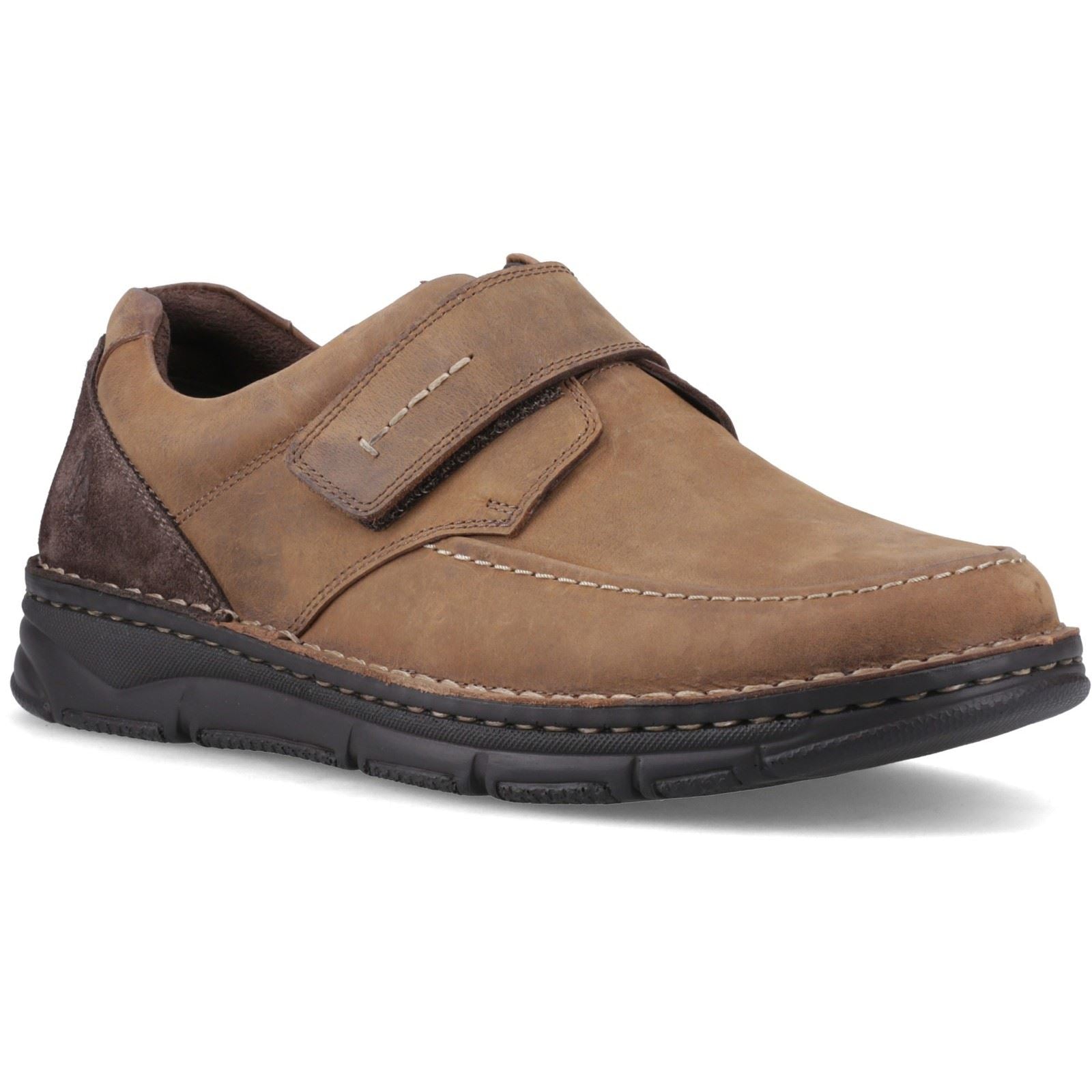 Hush Puppies Forde Touch Fastening Leather Men's Tan Loafers
