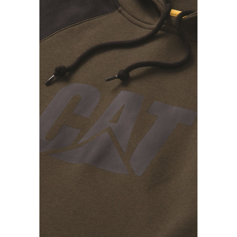 Caterpillar Raglan Cotton Men's Moss Hooded Sweatshirt