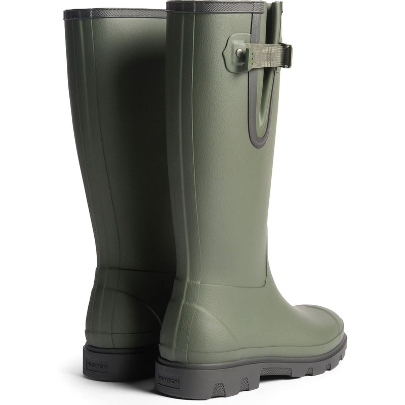 Hunter Field Downpour Boot Rubber Women's Dark Olive/Black Wellington Boots