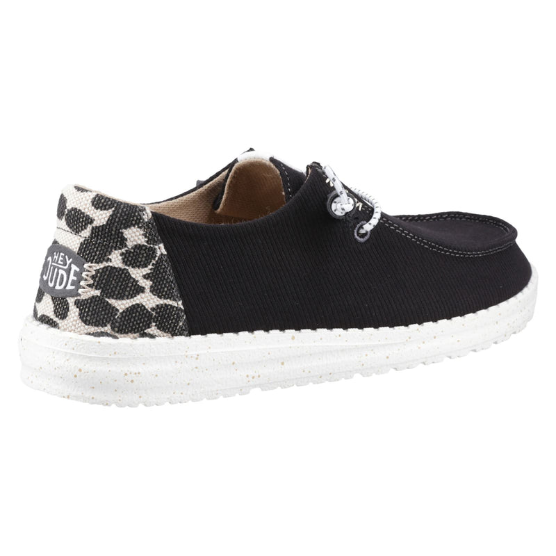 HEYDUDE Wendy Leopard Cotton Blend Women's Black/Leopard Loafers