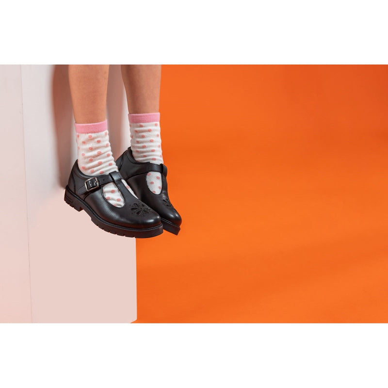 Hush Puppies Fiona JNR Leather Girls's Black Shoes