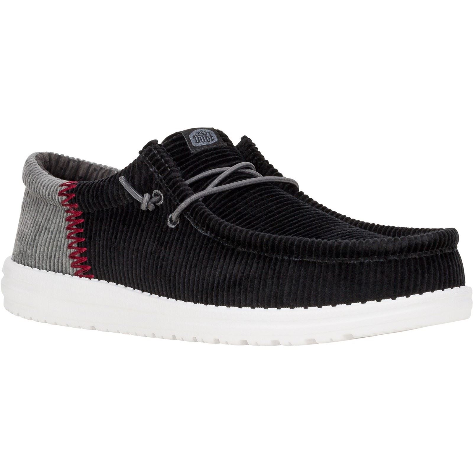 HEYDUDE Wally Funk Corduroy Textile Men's Black Shoes