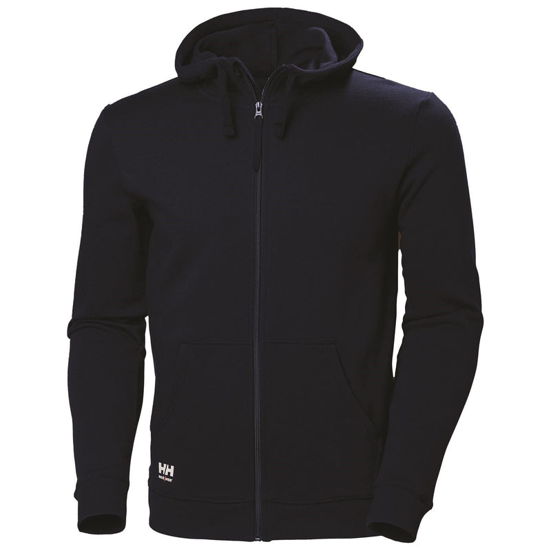 Helly Hansen Workwear Manchester Zip Cotton Men's Blue Hooded Sweatshirt