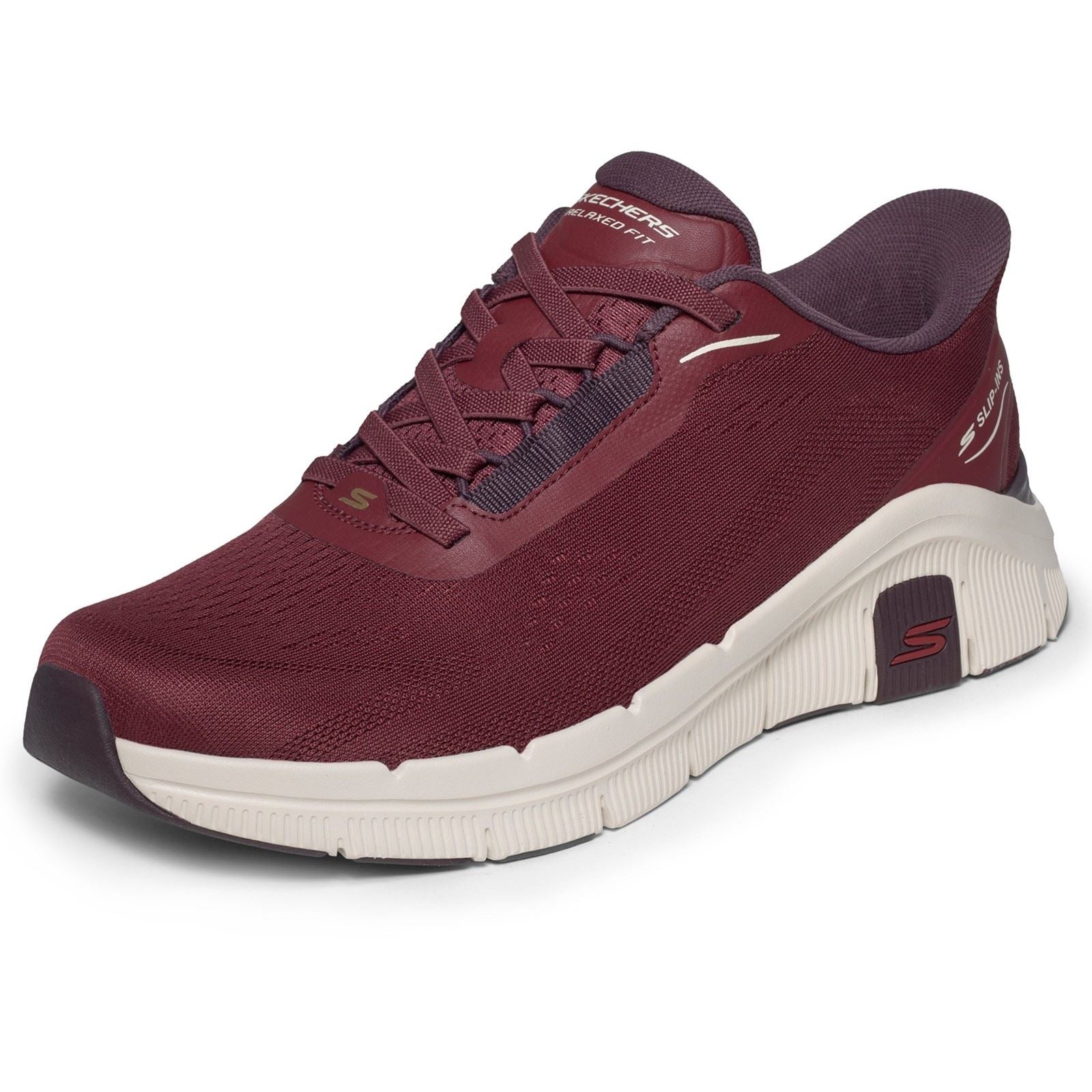 Skechers Relaxed Fit Flex Zayder Textile Men's Burgundy Mesh/Synthetic Trainers