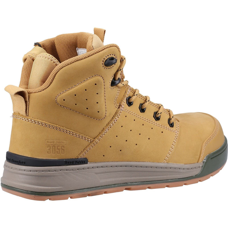 Hard Yakka 3056 Lace Zip Leather Wheat Safety Boots