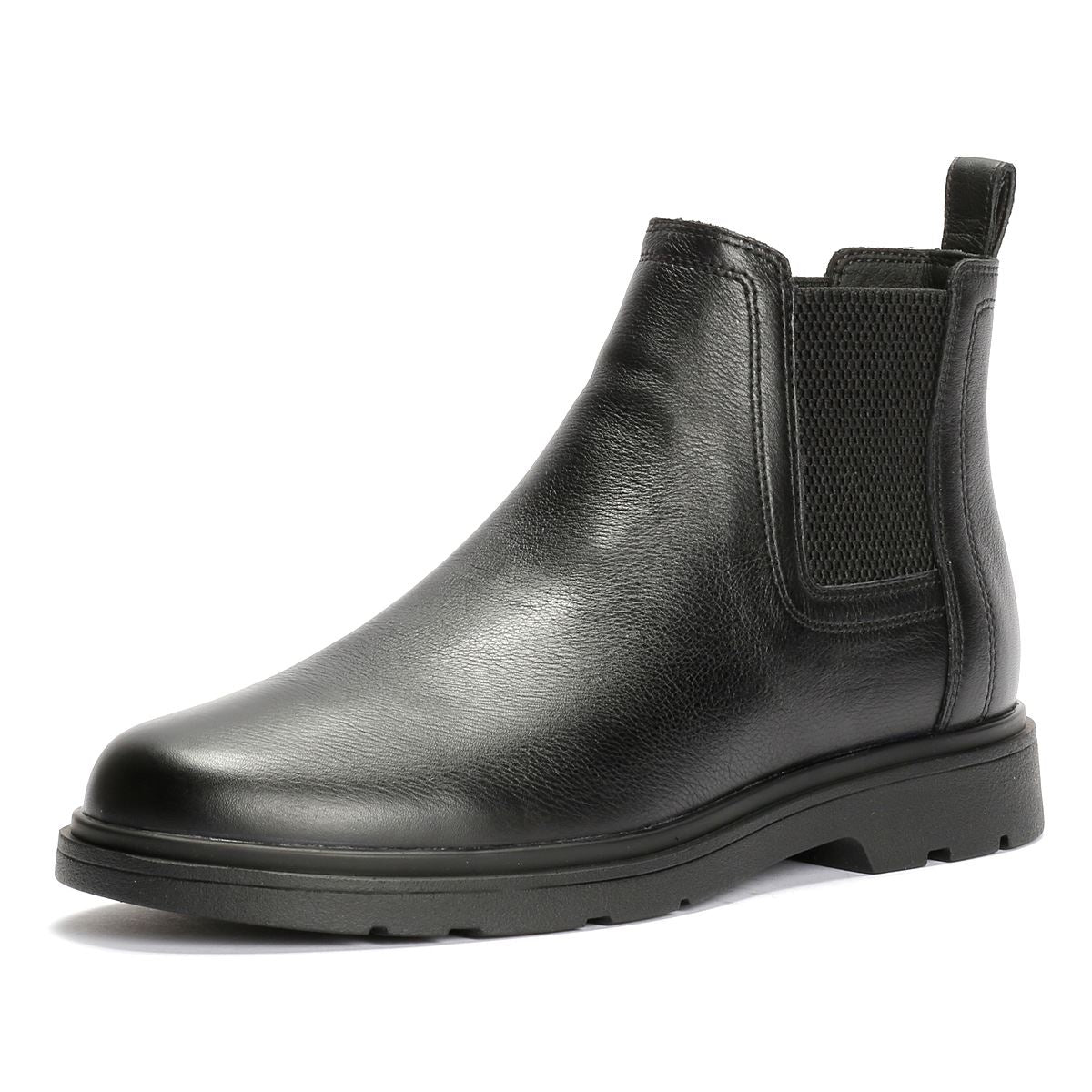Geox Spherica EC1 C Tumble Leather Men's Black Boots