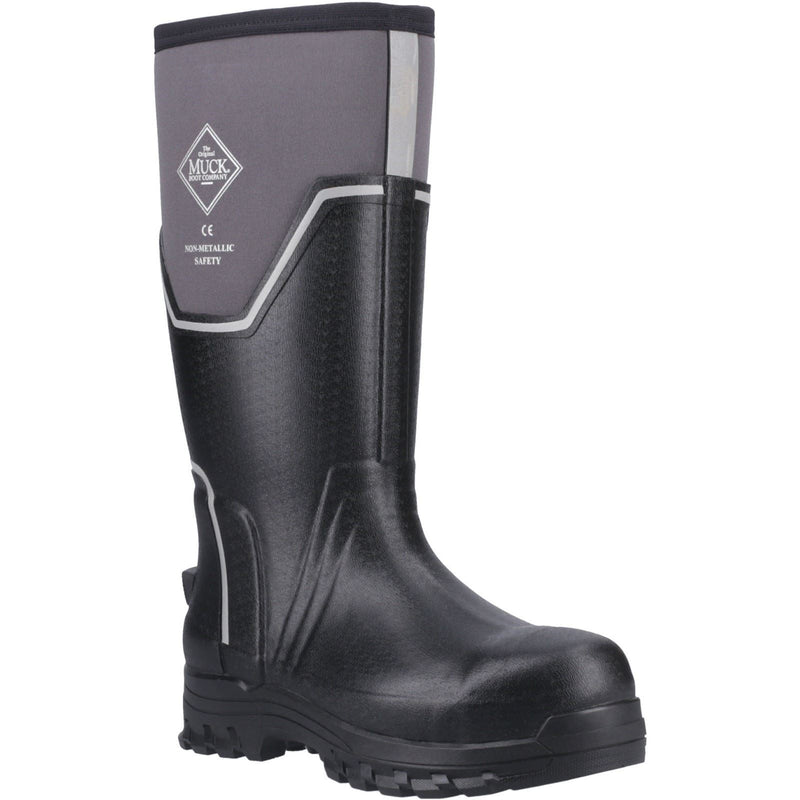 Muck Boots Grit S5 Rubber Men's Black/Grey Wellington Boots