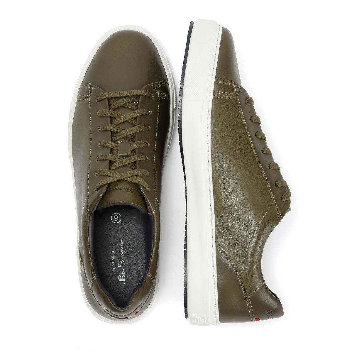 Ben Sherman Ace Cupsole Leather Men's Olive Sneakers