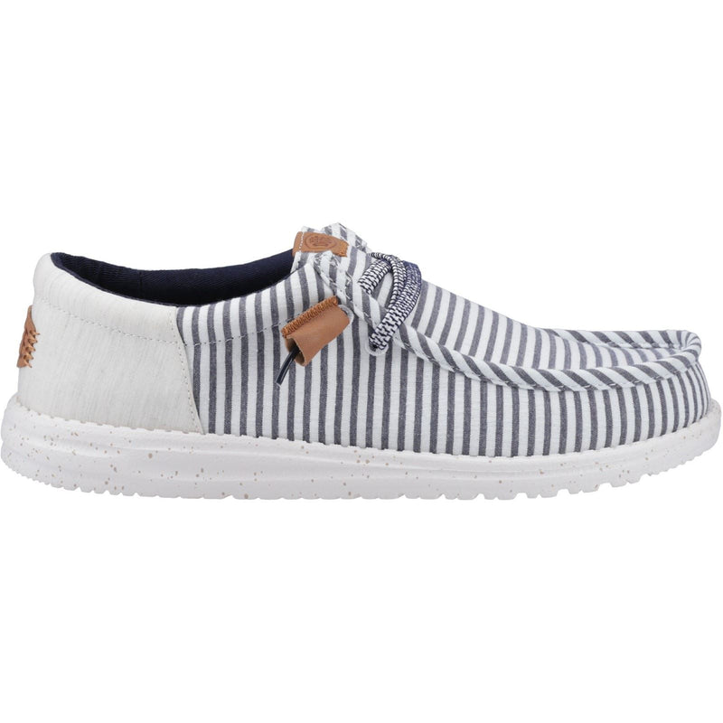 HEYDUDE Wally Funk Nu Prep Cotton Men's Princess Blue/Wood Ash Moccasins Shoes