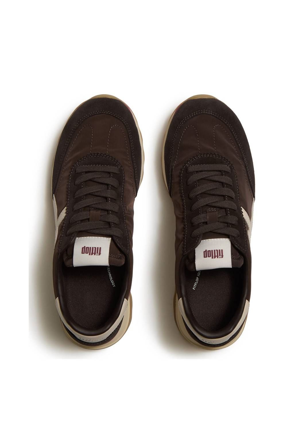 FitFlop Retro-Q FF Nylon Women's Chocolate Brown/Paris Beige Sneakers