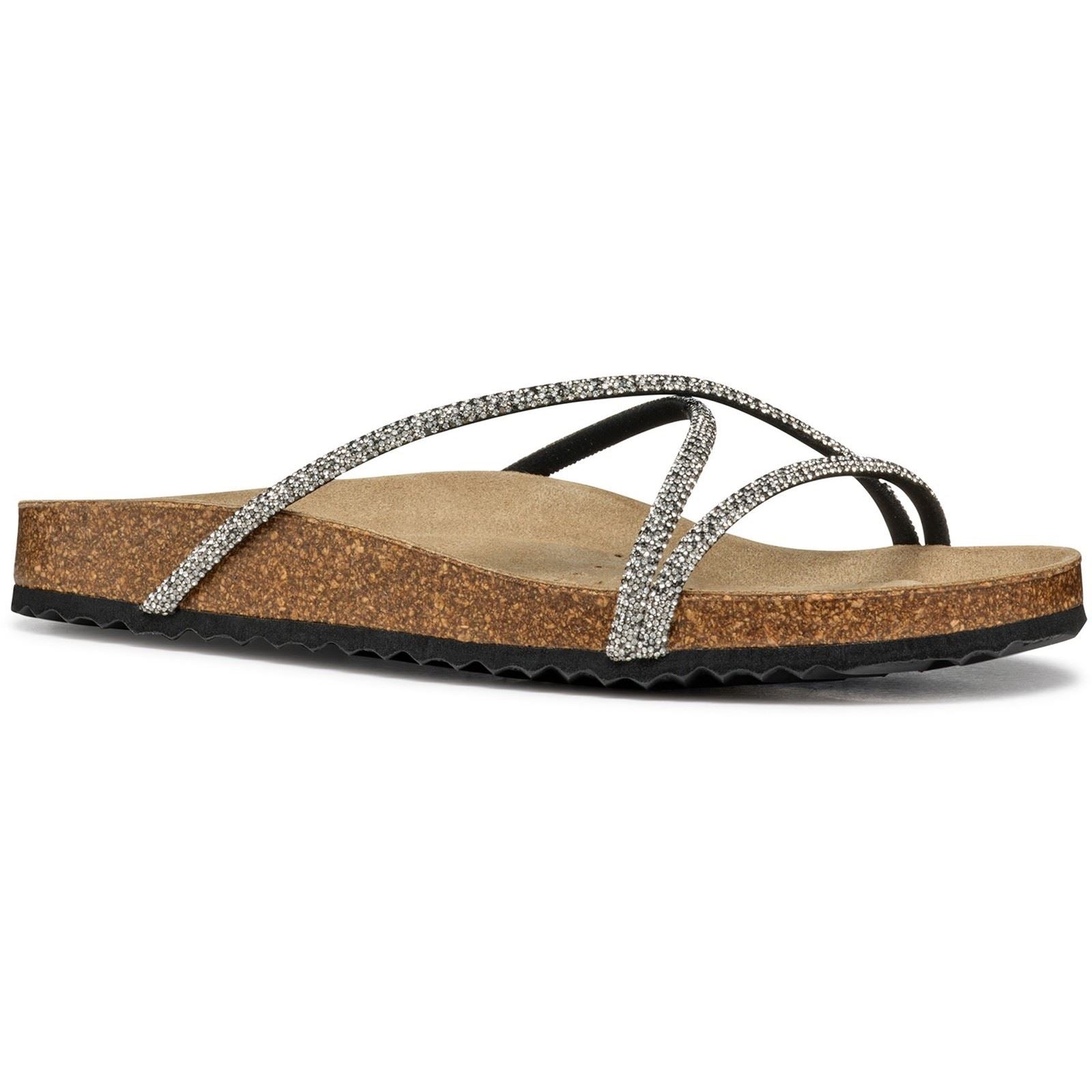 Geox D BRIONIA R Synthetic Women's Black/Silver Sandals