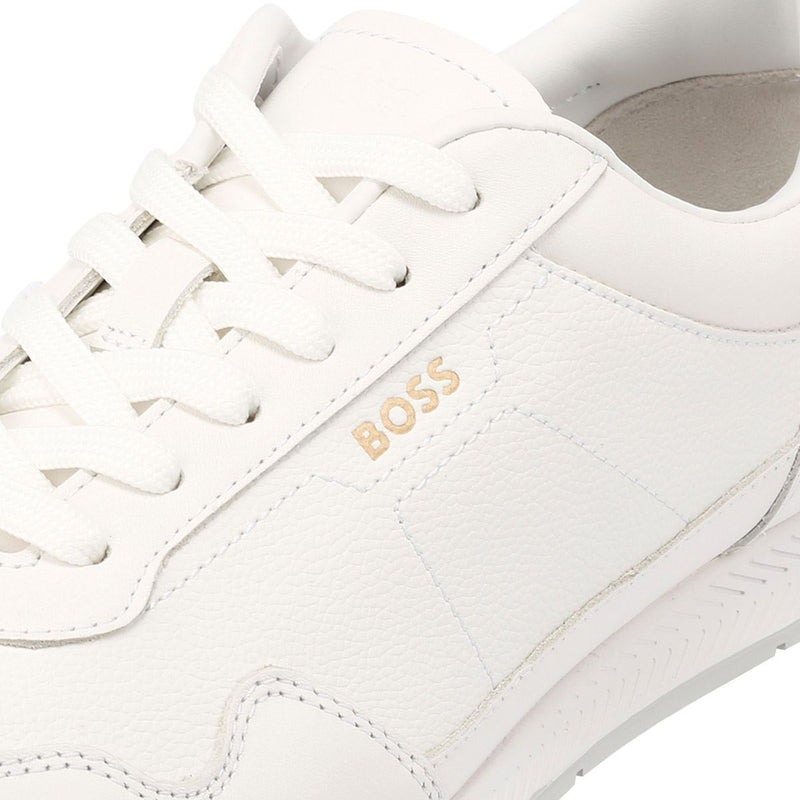 Boss Titanium Leather Men's White Sneakers