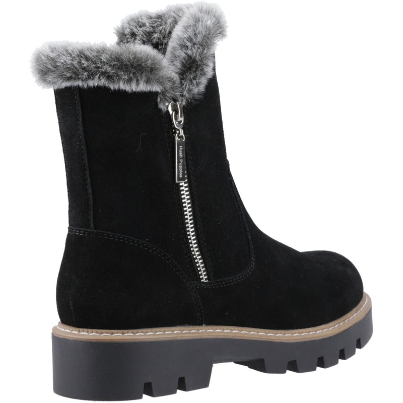 Hush Puppies Ambre Suede Women's Black Winter Mid Calf Boots