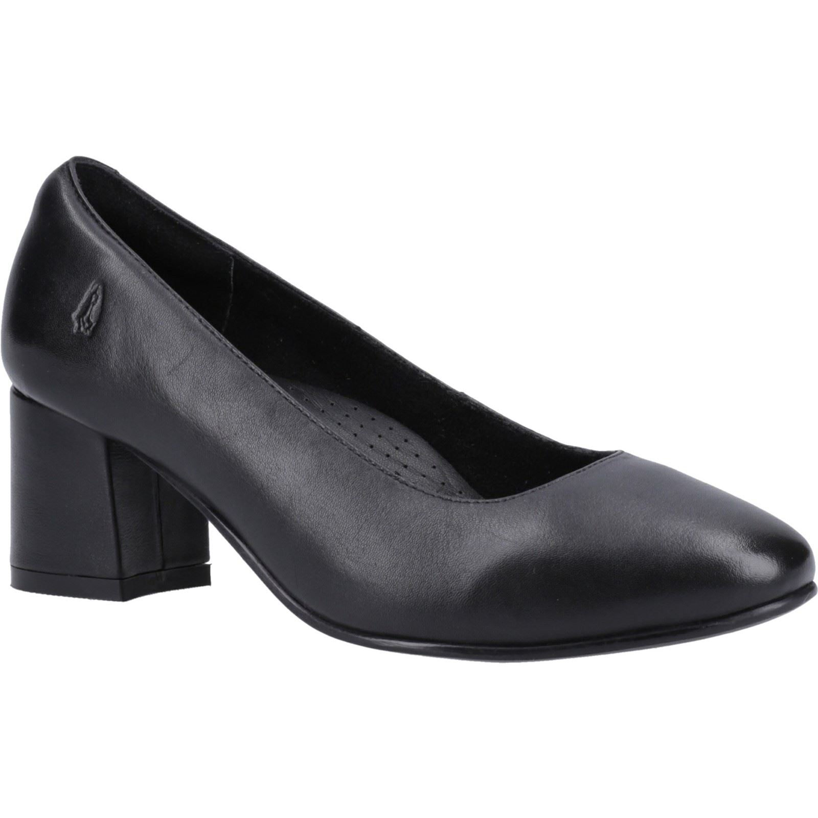 Hush Puppies Anna Wide Leather Women's Black Heels