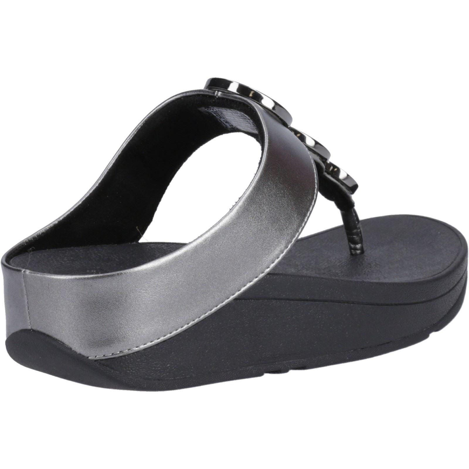 Fitflop Halo Polyurethane Women's Pewter Black Sandals