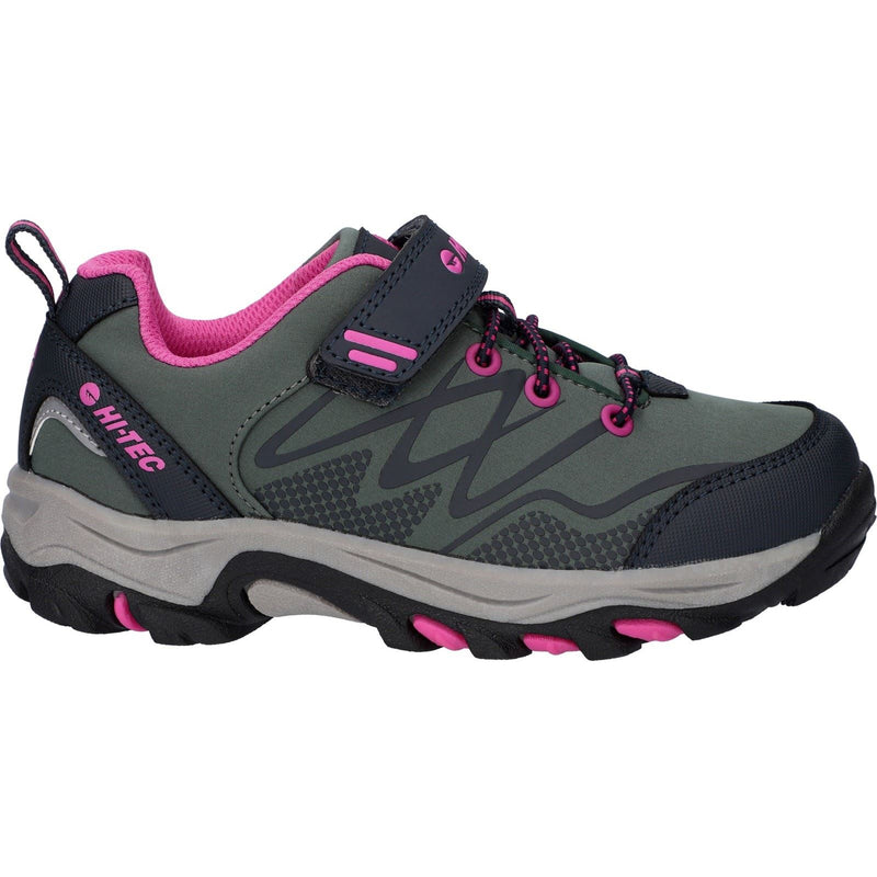 Hi-Tec Blackout Low Synthetic Soft Shell Girls's Dark Forest/India Ink/Pink Hiking Boots