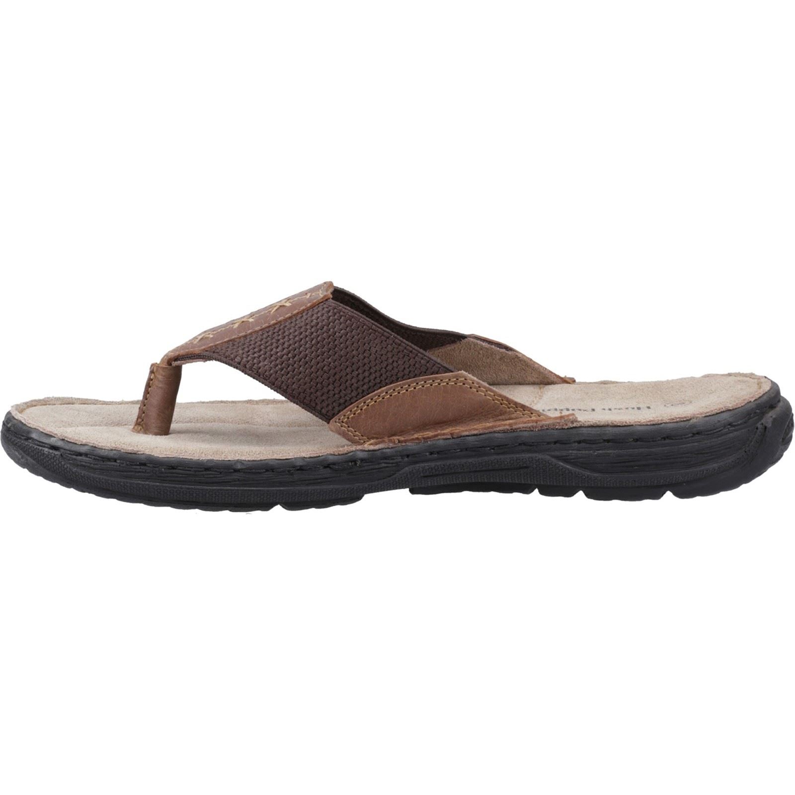 Hush Puppies Alan Toepost Leather Men's Tan Flip Flops