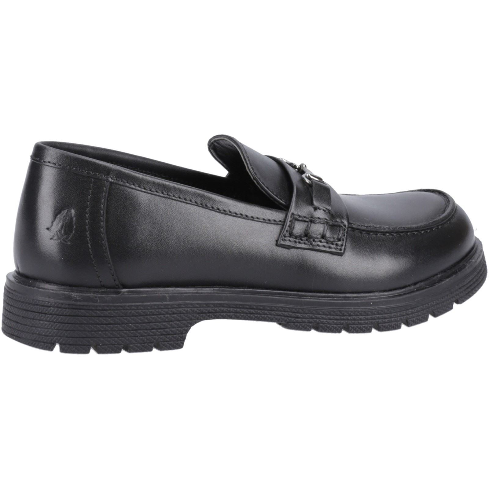 Hush Puppies Lydia Senior Leather Girls's Black Loafers