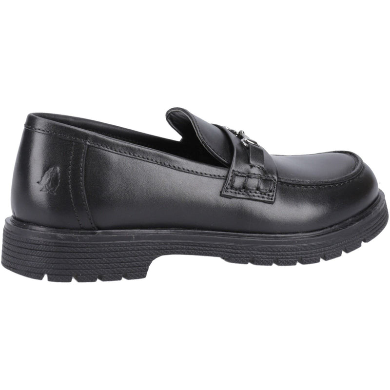 Hush Puppies Lydia Senior Leather Girls's Black Loafers