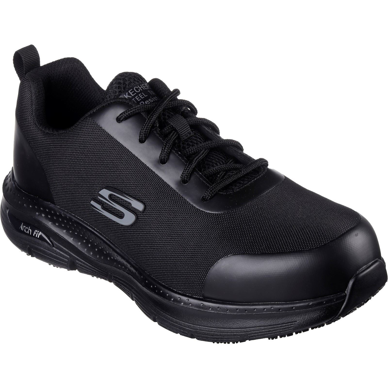 Skechers Workwear Arch Fit SR Ringstap Textile Men's Black Safety Sneakers