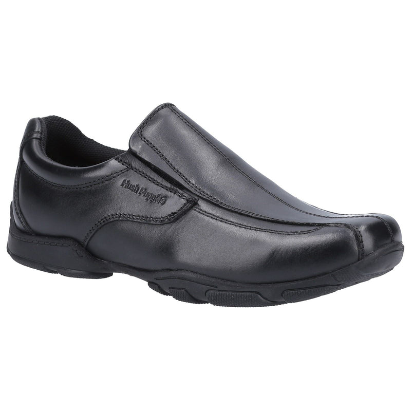 Hush Puppies Elijah Youth Boys Black Leather Loafers