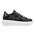 Karl Lagerfeld Kapri Signia Emboss Lo Lace Leather Women's Black Sneakers