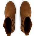 TOMS Hailey Buckle Leather Women's Amber Brown Heeled Ankle Boots