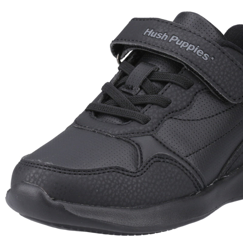 Hush Puppies Marling Bungee Lace Junior Synthetic Black Shoes