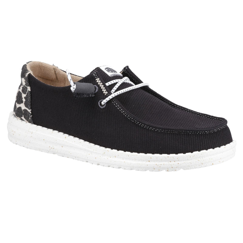 HEYDUDE Wendy Leopard Cotton Blend Women's Black/Leopard Loafers
