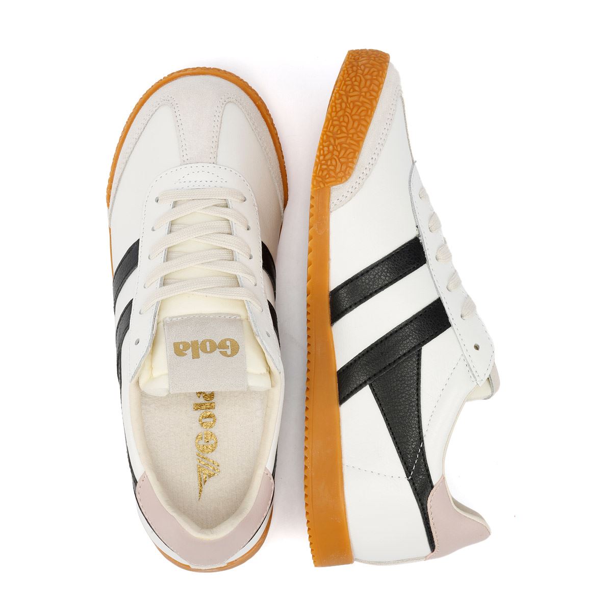 Gola Elan Leather Women's White/Black/Chalk Pink Sneakers