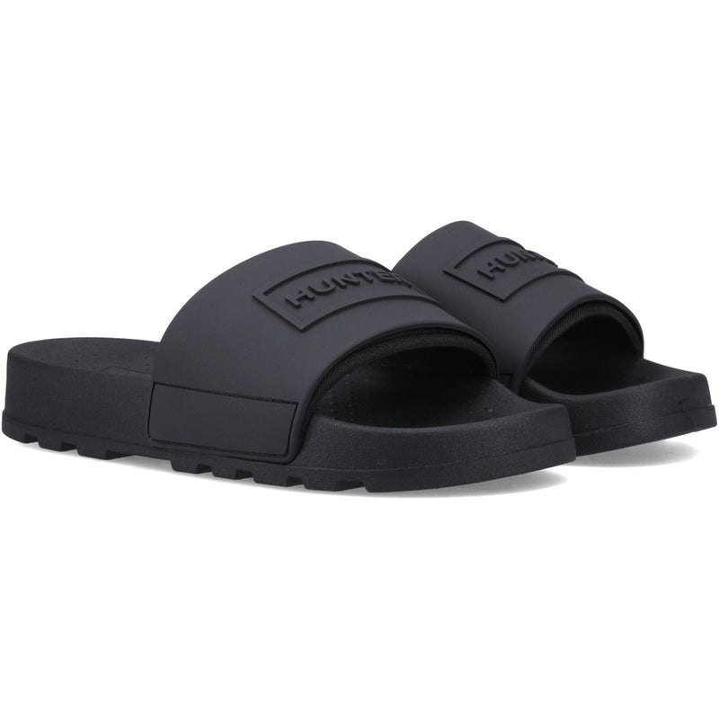 Hunter Core Embossed Slider Synthetic Black Slides