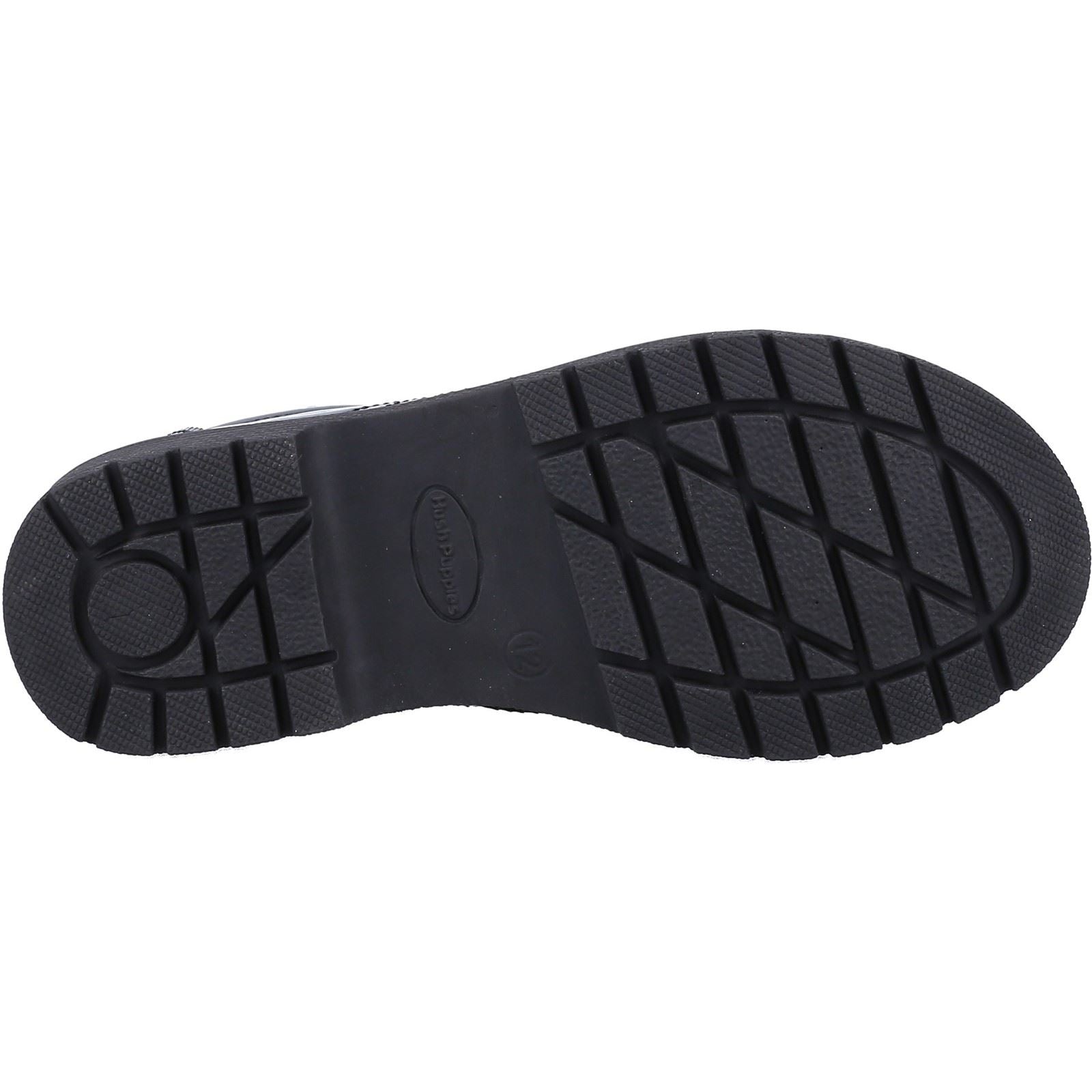 Hush Puppies Sally Youth Girls Black Patent Leather Brogues