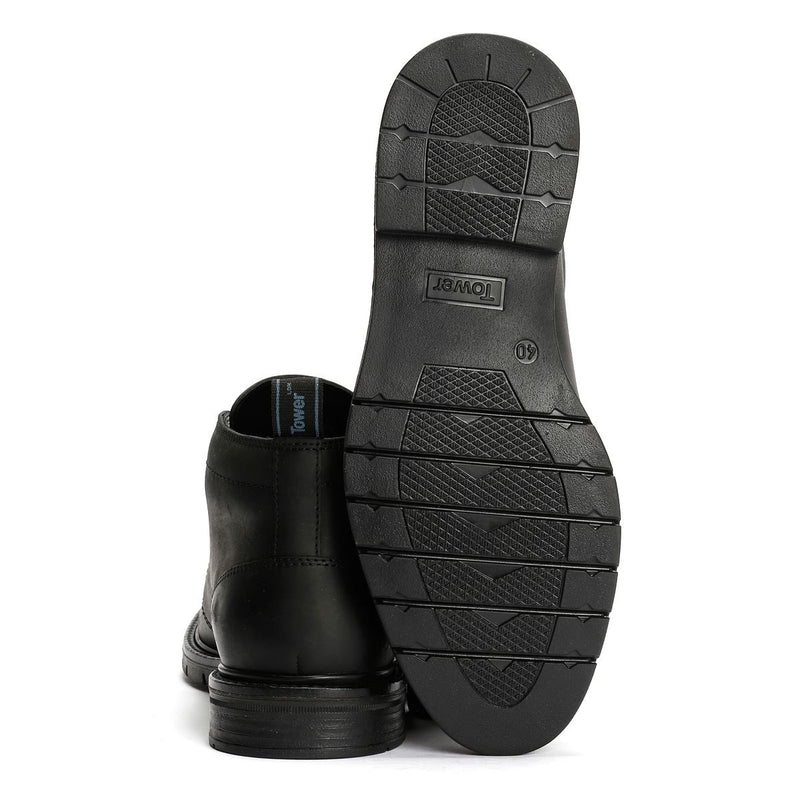 Tower London Armour Lace Up Leather Men's Black Boots