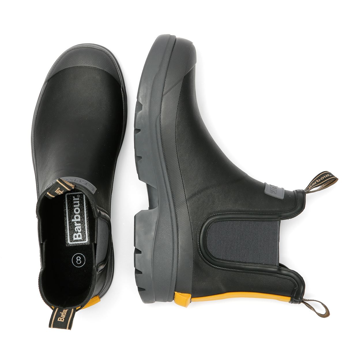Barbour Nimbus Chelsea Men's Black/Ochre Wellington Boots