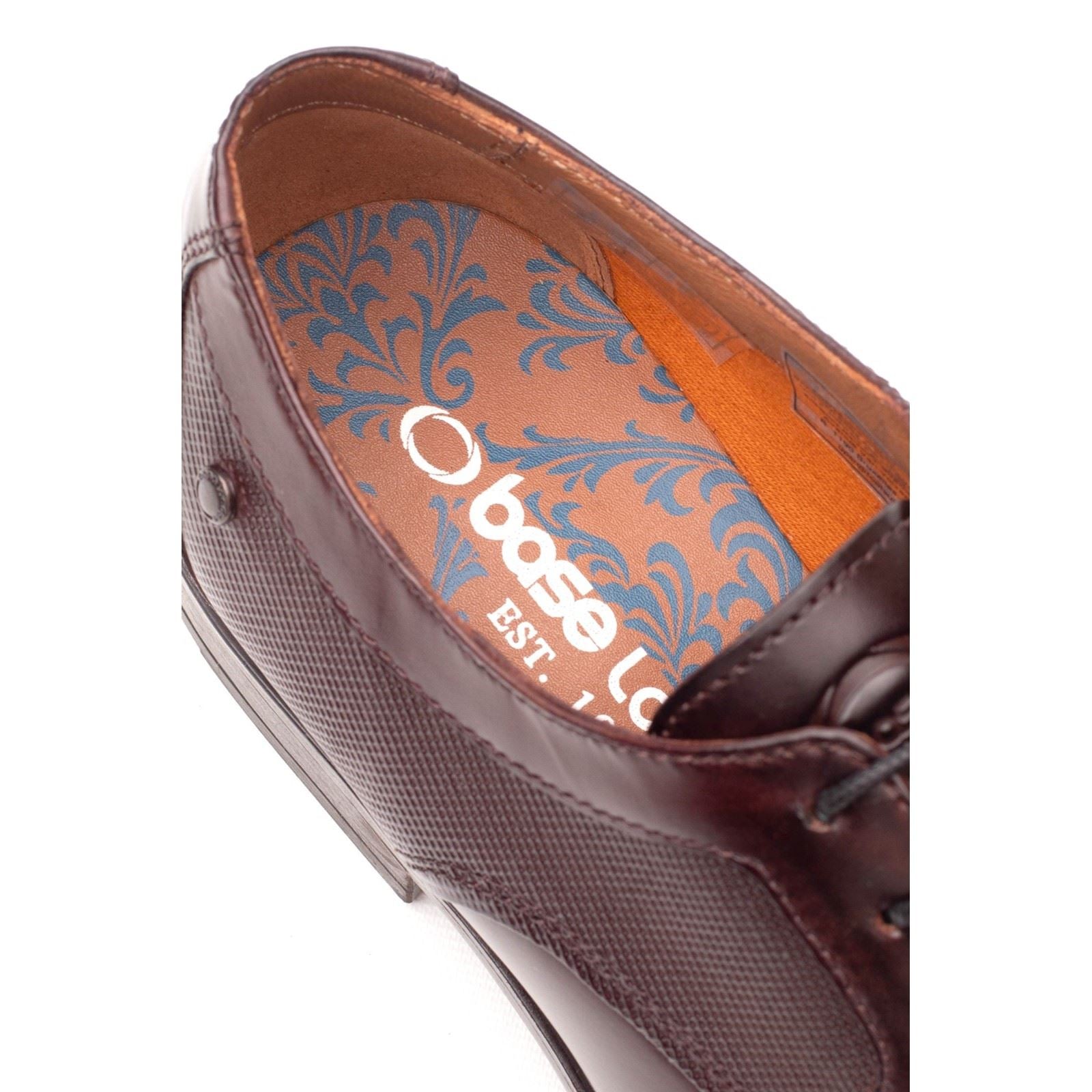 Base London Dome Leather Men's Burnt Brown Lace-Up Shoes