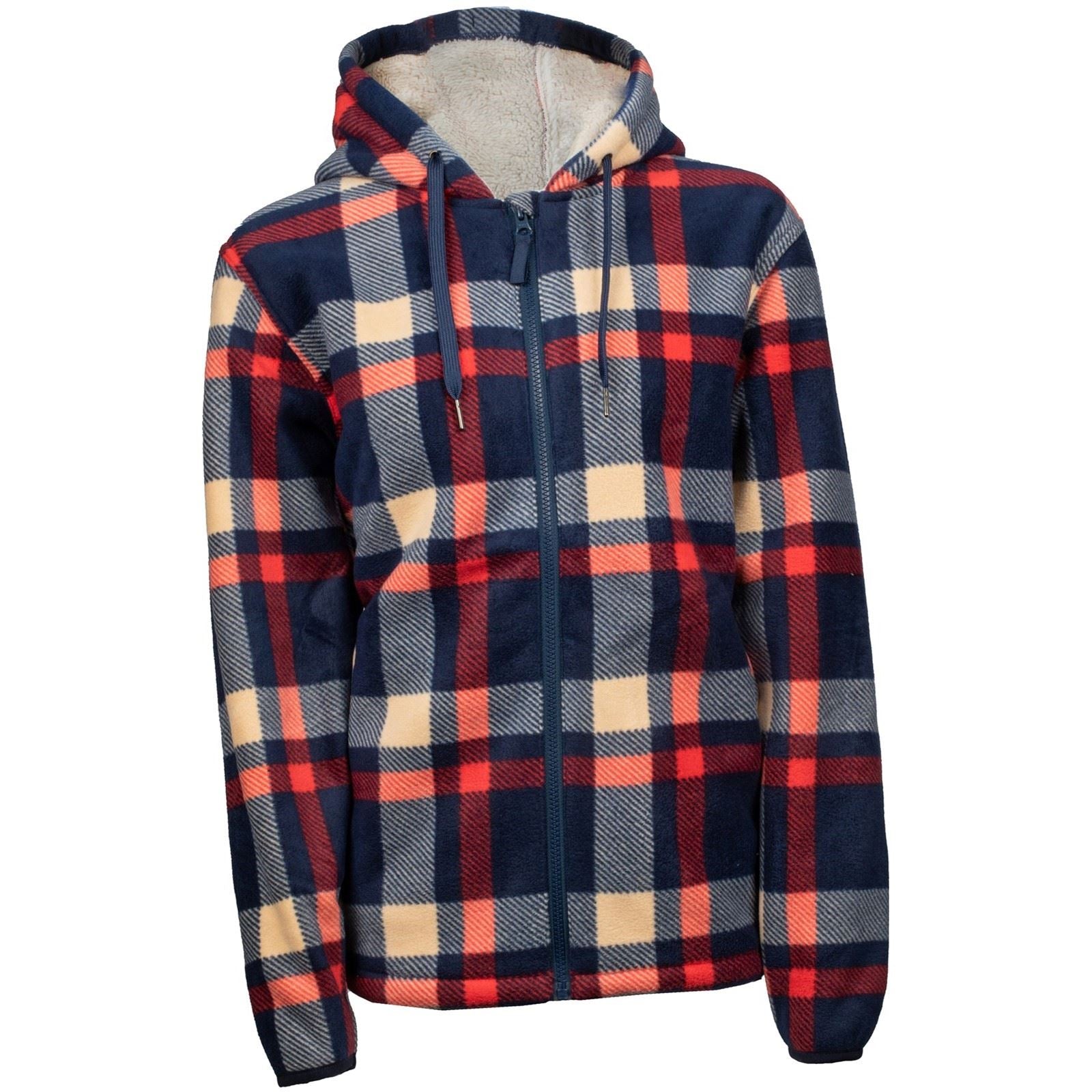 Hard Yakka Check Zoodie Polyester Women's Blue Hooded Sweatshirt