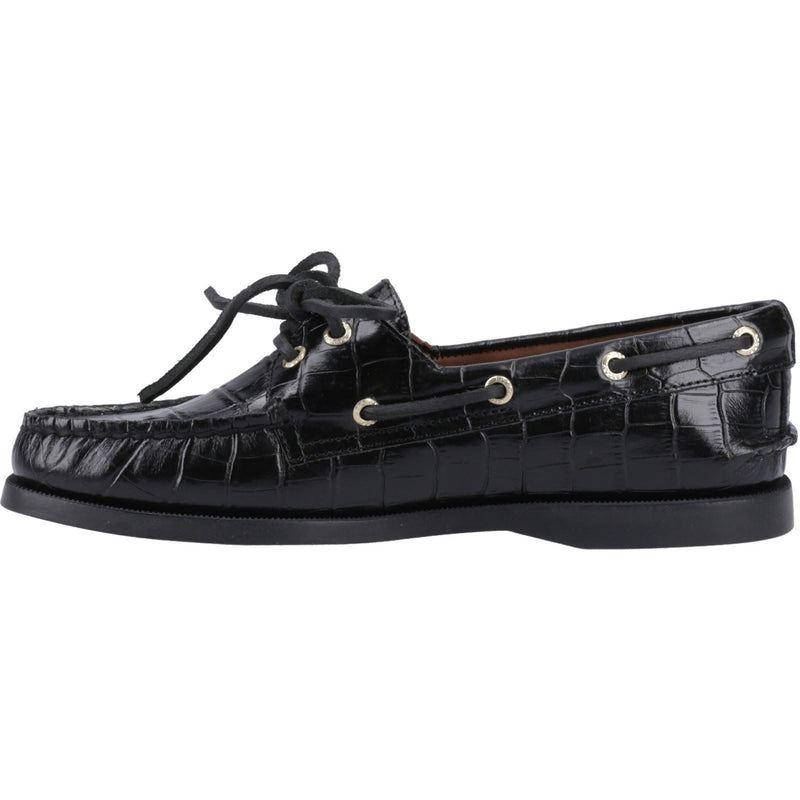 Sperry Authentic 2 Eye Leather Women's Black Boat Shoes