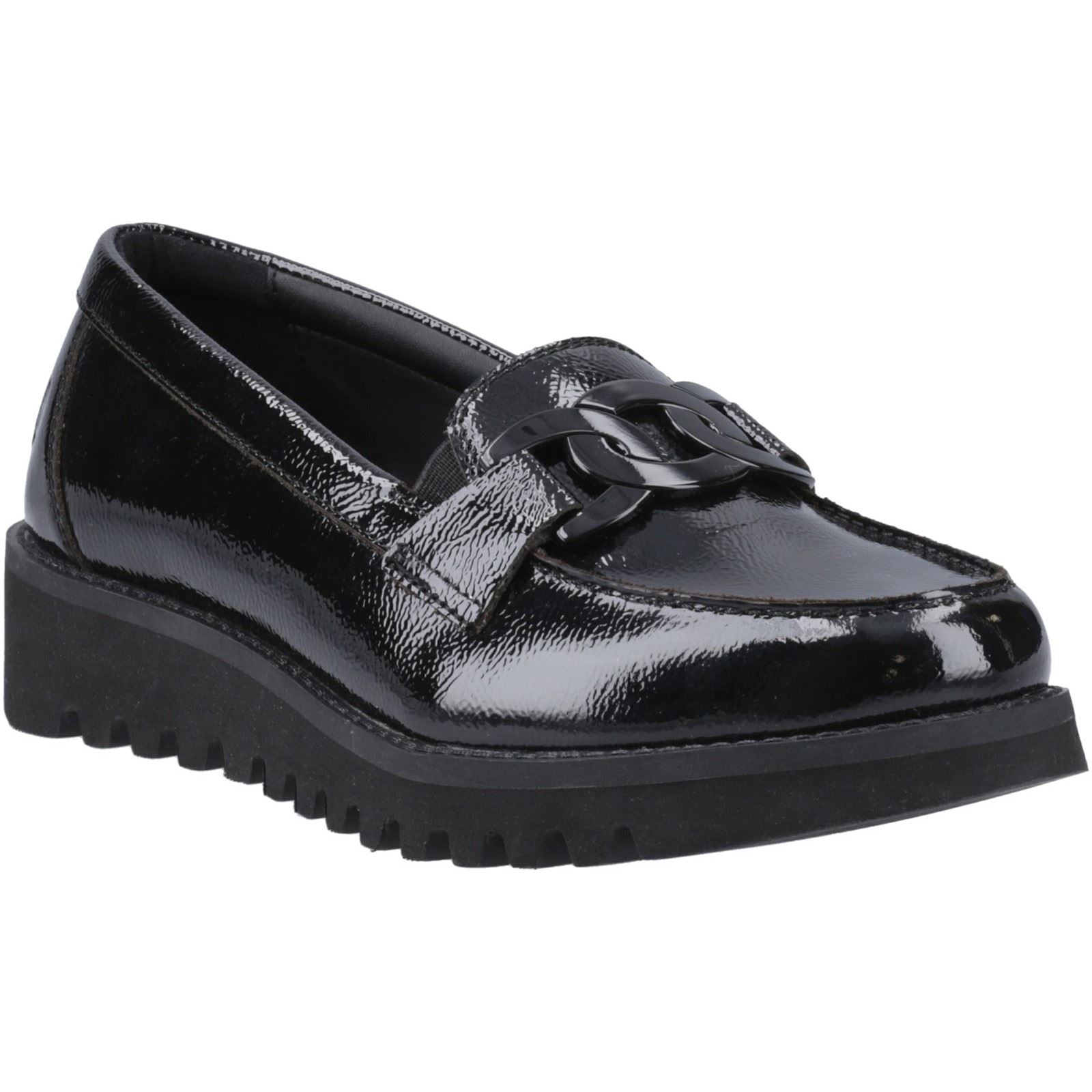 Hush Puppies Francis Loafer Patent Leather Girls's Black Loafers
