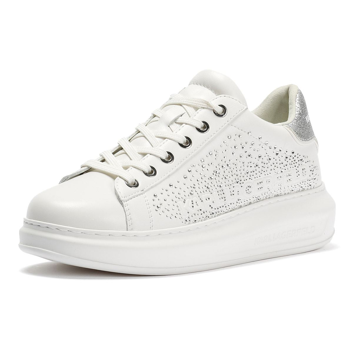 Karl Lagerfeld Kapri Konstellation Leather Women's White/Silver Sneakers