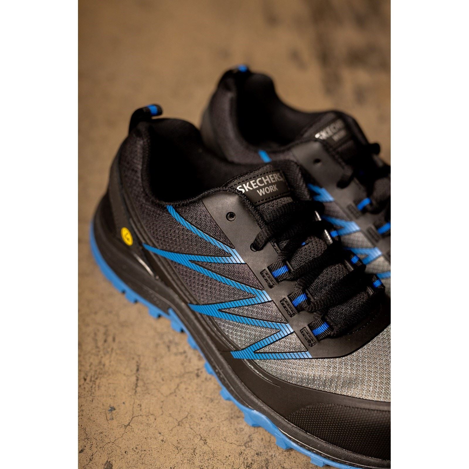 Skechers Workwear Puxal Textile Men's Black/Blue Safety Sneakers
