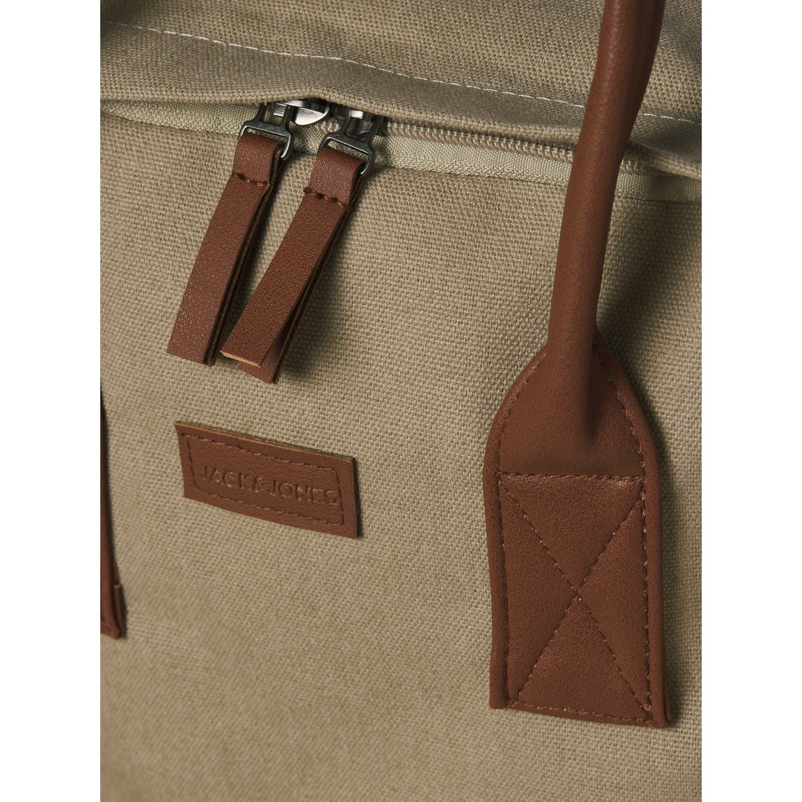 Jack & Jones Pascal Cotton Unisex Adults Beige Backpack - One Size