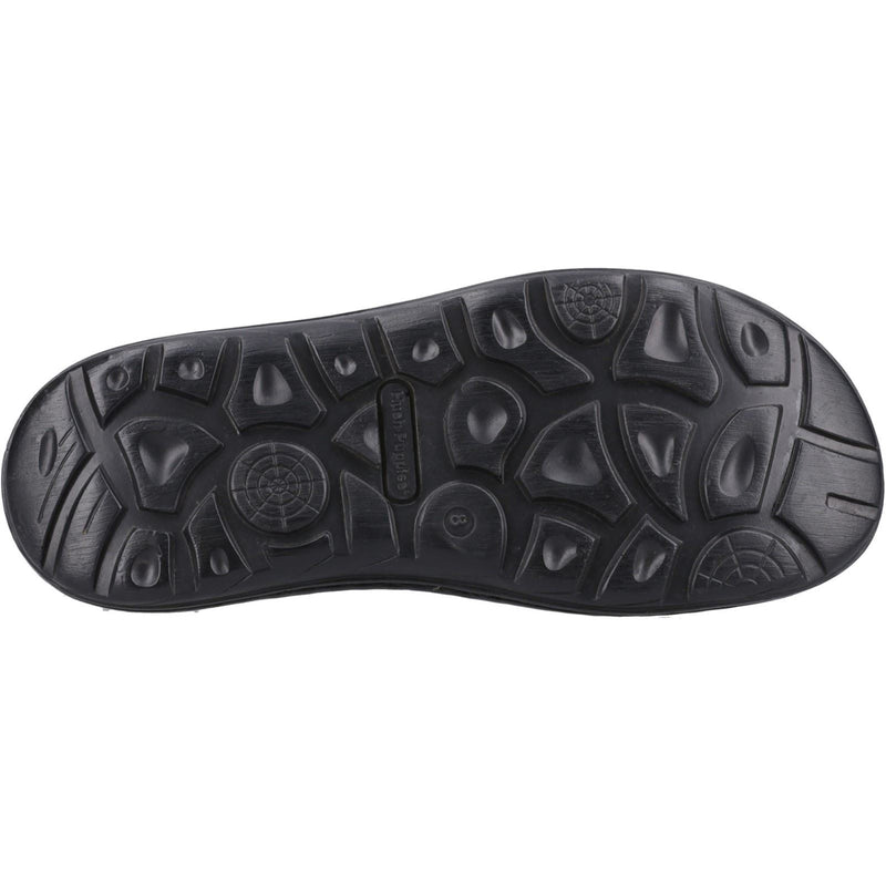 Hush Puppies Alan Toepost Leather Men's Black Flip Flops