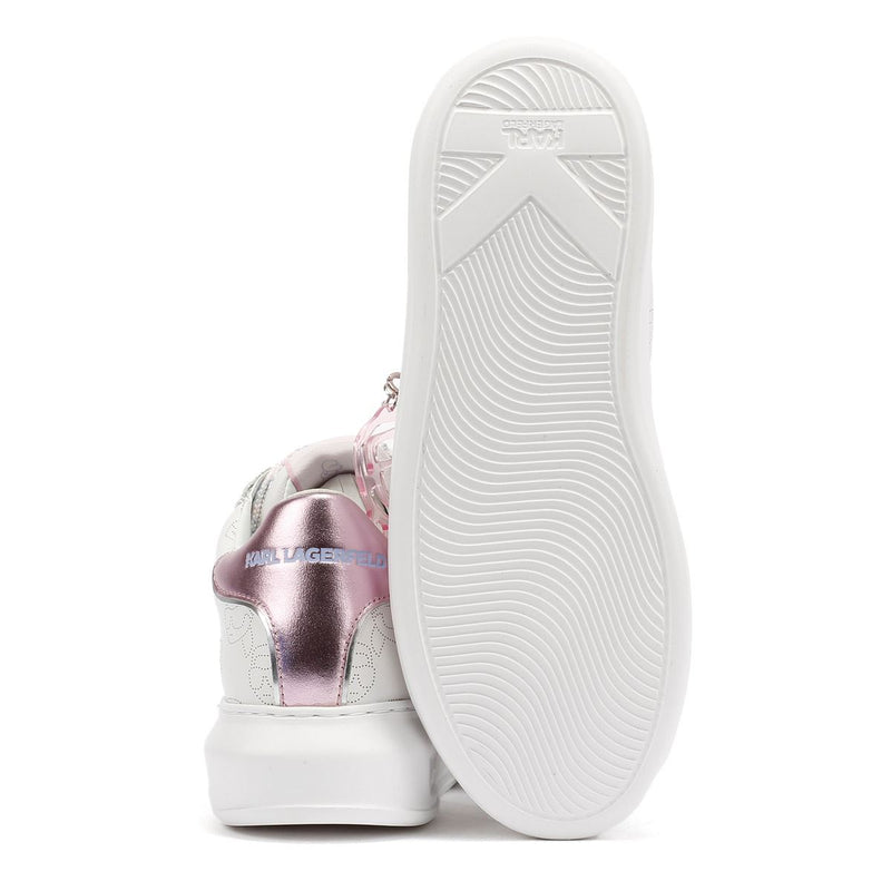 Karl Lagerfeld Kapri NFT Plexi Pendant Leather Women's White/Lilac Sneakers