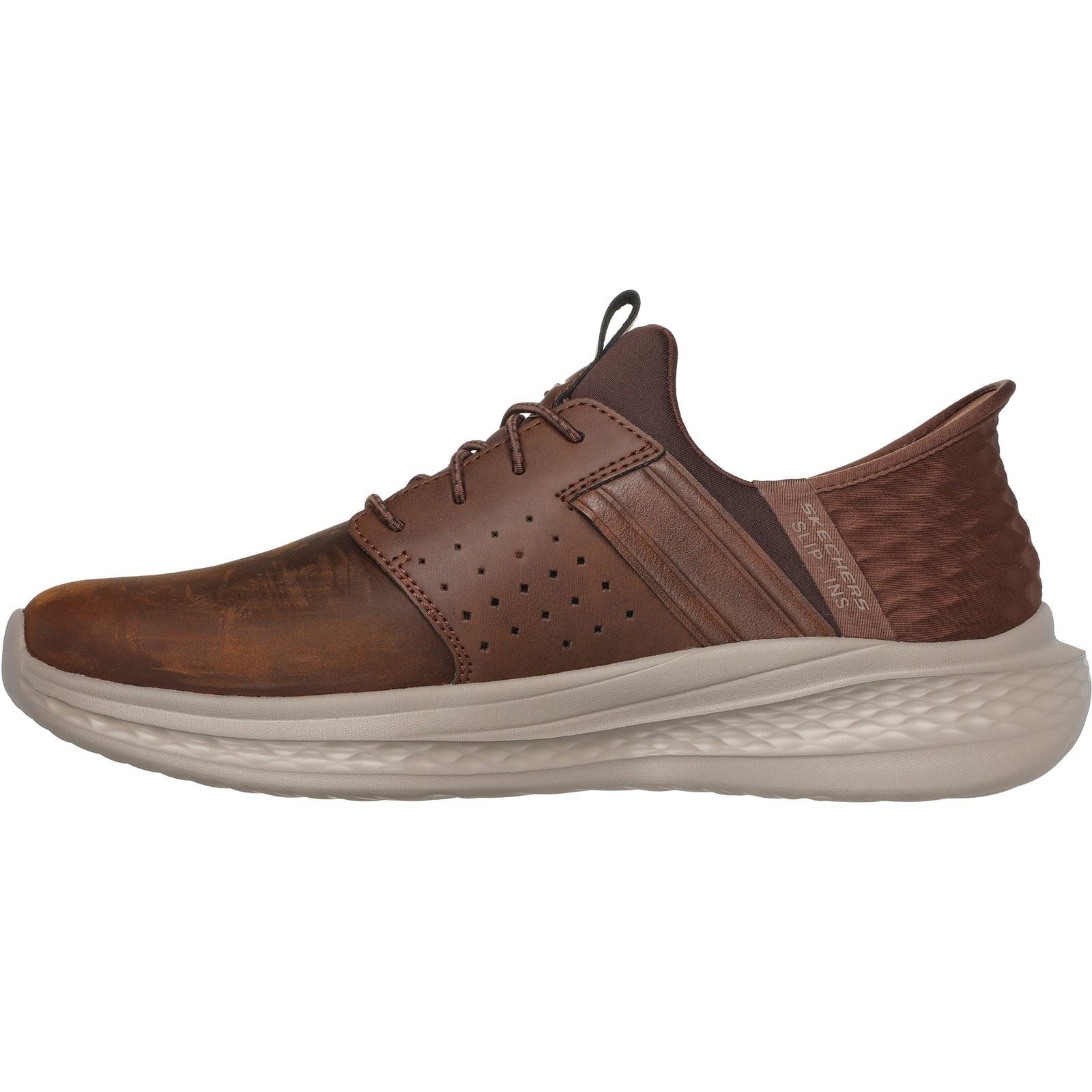 Skechers Slade Zachary Textile Men's Dark Brown Wide Fit Lace-Up Shoes