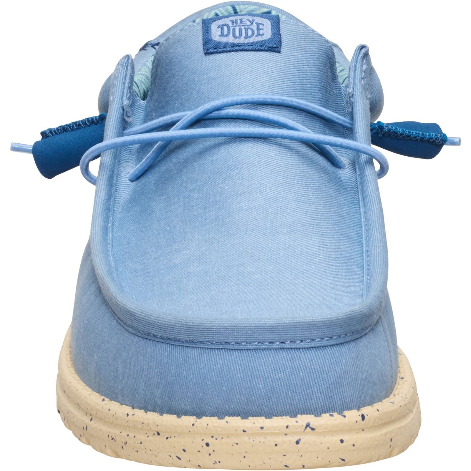 HEYDUDE Wally Stretch Textile Men's Faded Denim/Boulder Tan Loafers
