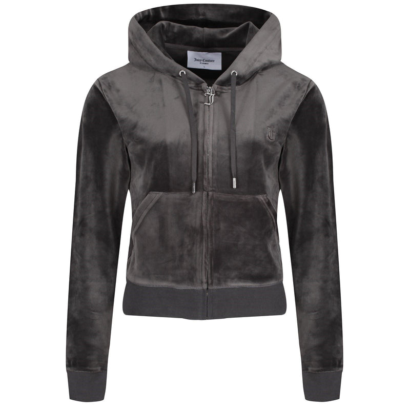Juicy Couture Robertson Classic Jacket Synthetic Women's Grey Hooded Sweatshirt