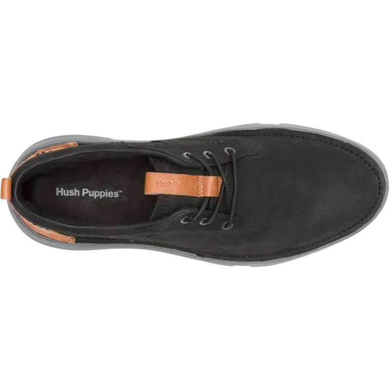 Hush Puppies Baylor Leather Men's Black/Black Lace-Up Shoes
