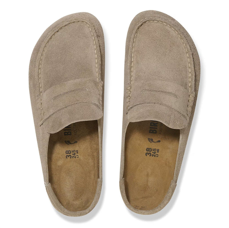 Birkenstock Naples Suede Taupe Regular Clogs