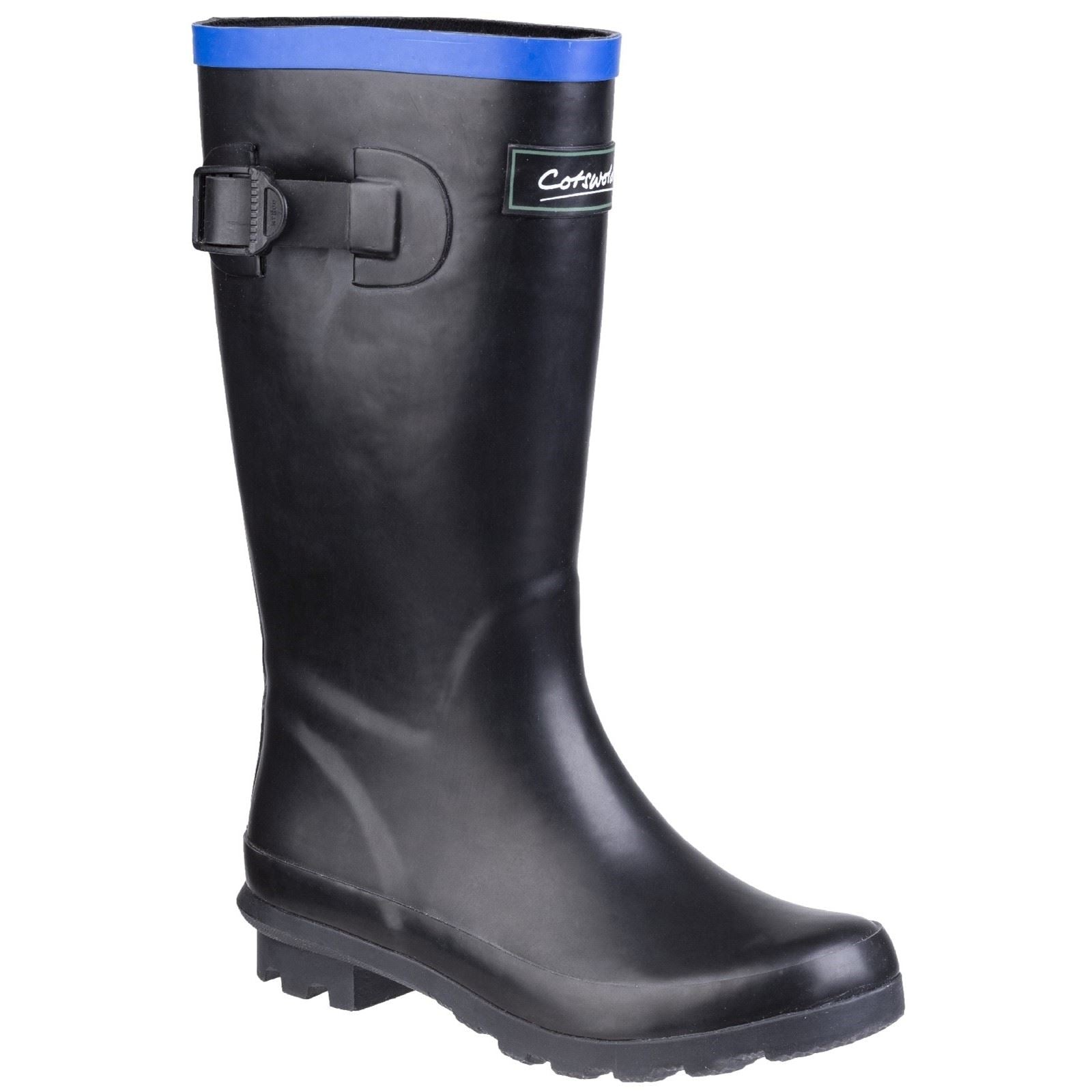 Cotswold Fairweather Rubber Black/Blue Wellington Boots