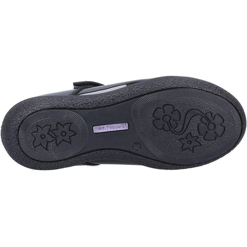 Hush Puppies Rosanna Junior/Youth Girls Black Patent Leather Shoes